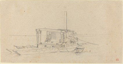 River Dredges and Lighters, probably c. 1850. Creator: Charles Meryon.
