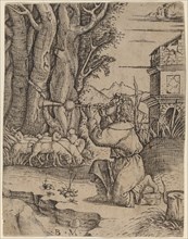 Shepherd with a Platerspiel, c. 1500/1515. Creator: Benedetto Montagna.