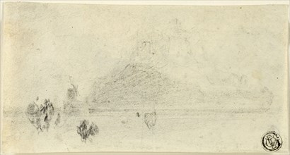 Sketch of Mont Saint Michel (recto), c. 1818. Creator: John Sell Cotman.