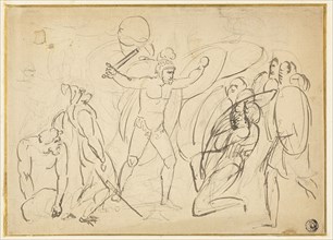 Classical Combat (recto), n.d. Creators: Thomas Stothard, William Blake.
