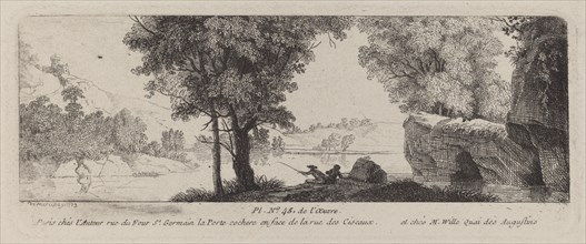 River Landscape with an Angler, 1773. Creator: Antoine de Marcenay Ghuy.