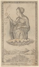 Geometria (Geometry), c. 1465. Creator: Master of the E-Series Tarocchi.