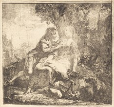 The Two Lovers (Les deux amants), 1750. Creator: Gabriel de Saint-Aubin.