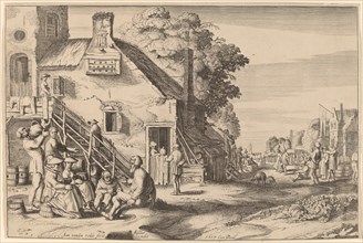 Spring (Village Fair before an Inn), 1617. Creator: Jan van de Velde II.