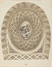 A Coffered Dome with Apollo and Phaeton, c. 1787. Creator: Felice Giani.