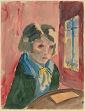 Mädchen am Fenster (Girl by the Window), 1922. Creator: Walter Gramatté.