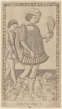Zintilomo (Gentleman), c. 1465. Creator: Master of the E-Series Tarocchi.