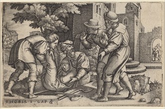 Tobias Burying One of the Children of Israel, 1543. Creator: Georg Pencz.