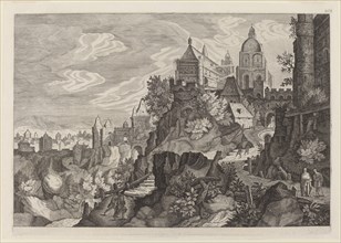 Rocky Landscape in Bohemia. Creators: Aegidius Sadeler II, Pieter Stevens.