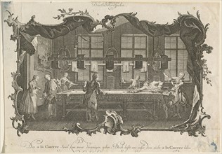 Das Billardspielen (Billiard Players), 1756. Creator: Johann Esaias Nilson.
