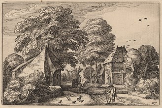Road with Barn and Cottages, published 1612. Creator: Claes Jansz Visscher.