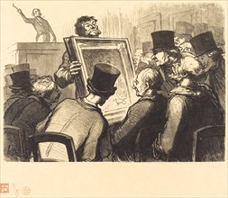 Les Amateurs de tableaux a l'hotel Bouillon, 1862. Creator: Charles Maurand.