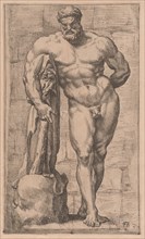 The Farnese Hercules, front view [plate 2], 1638. Creator: François Perrier.