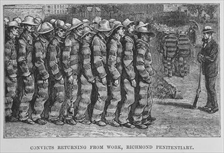 Convicts returning from work, Richmond penitentiary, 1882. Creator: Unknown.
