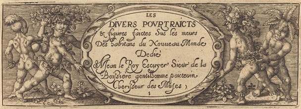 Les divers pourtraicts et figures I (Title Page), c. 1600. Creator: Master AD.