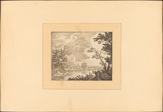 Landscape with River and Town, published 1782. Creator: Maria Catharina Prestel.