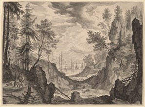 Woodland Scene with a Waterfall, probably c. 1609. Creator: Aegidius Sadeler II.