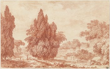 A Stand of Cypresses in an Italian Park, c. 1760. Creator: Jean-Honore Fragonard.