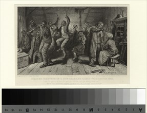 Prayer meeting in a contraband camp, Washington, 1862, 1887. Creator: J. J. Cade.