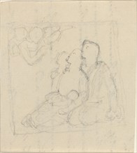 A Family Addressed by Angels, late 18th/early 19th century. Creator: John Flaxman.