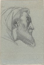 Bearded Man in Profile (recto) / Woman Looking Up (verso). Creator: Alexandre Bida.