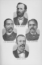 J. H. Burrus, J. D. Baltimore, J. R. Clifford, Wiley Jones, 1887. Creator: Unknown.