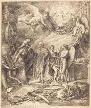 Allegorie sur la mariage du Comte de Provence, 1771. Creator: Gabriel de Saint-Aubin.