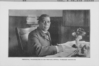 Principal Washington in his private office, Tuskegee Institute, 1923. Creator: Unknown.