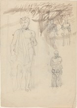 Sheet of Studies, including Warrior with Child [recto and verso]. Creator: John Flaxman.