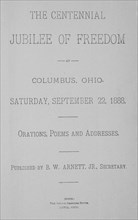The Centennial Jubilee of Freedom at Columbus, Ohio, title page, 1888. Creator: Unknown.