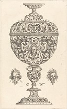 Goblet decorated with a masque with open mouth, published 1579. Creator: Georg Wechter I.