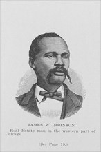 James W. Johnson; Real estate man in the western part of Chicago, 1907. Creator: Unknown.