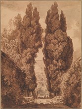 The Avenue of Cypresses at Villa d'Este, 1760 and c. 1765. Creator: Jean-Honore Fragonard.