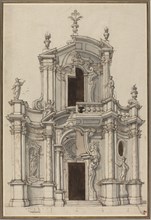Elevation for a Church Facade, with Alternatives, first half 18th century. Creator: Unknown.