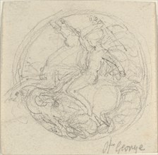 Design for a Medal Representing Saint George and the Dragon, c. 1800?. Creator: John Flaxman.