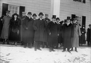 Serbian Mission To The U.S. at Mount Vernon, with Sec. Lansing, 1918. Creator: Harris & Ewing.