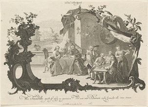 Das Bretspiel (Ladies and Gentlemen Playing Board Games), 1756. Creator: Johann Esaias Nilson.