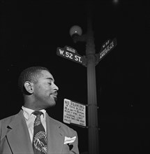 Portrait of Dizzy Gillespie, 52nd Street, New York, N.Y., 1946. Creator: William Paul Gottlieb.