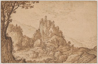 A Castle on a Crag in a Mountainous Landscape, late 1590s. Creator: Joos de Momper, the younger.