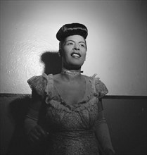 Portrait of Billie Holiday, Carnegie Hall, New York, N.Y., 1946. Creator: William Paul Gottlieb.