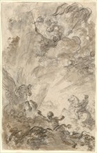 Bradamante Tries to Catch Hold of the Hippogryph [recto], 1780s. Creator: Jean-Honore Fragonard.