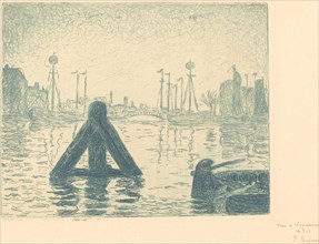 Harbor in Holland - Flushing (La balise - En Holland, Flessingue), c. 1894. Creator: Paul Signac.