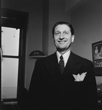Portrait of Lawrence Welk, Down Beat office, New York, N.Y., 1946. Creator: William Paul Gottlieb.