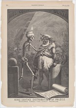 King Death's Distribution of Prizes. Bacchus Takes the First Premium., 1870. Creator: Thomas Nast.