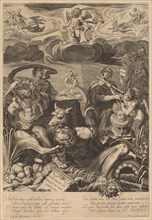 Allegory of the Marriage of Emperor Ferdinand II and Eleanor Gonzaga. Creator: Aegidius Sadeler II.