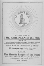 The Children of the Sun; Published by The Hamitic League of the World, 1918-1922. Creator: Unknown.