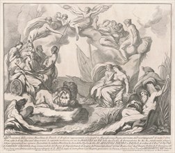 The Prima Macchina for the Chinea of 1741: Allegory of Regal Magnificence, 1741. Creator: M Sorello.