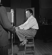 Portrait of Frank Sinatra, Liederkrantz Hall, New York, N.Y., ca. 1947. Creator: William Paul Gottlieb.
