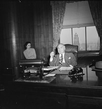 Portrait of James Petrillo in his office, New York, N.Y., ca. Feb. 1947. Creator: William Paul Gottlieb.