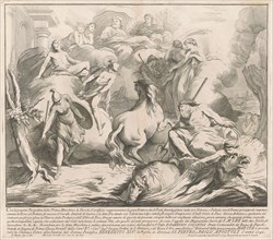 The Prima Macchina for the Chinea of 1742: The Contest of Neptune and Minerva, 1742. Creator: M Sorello.